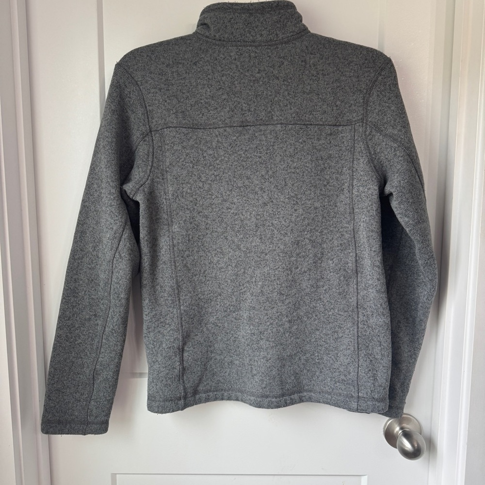The North Face Boys LG Gray Yellow 1/2 Zip Fleece Pullover Sweatshirt Sweater - Picture 8 of 9